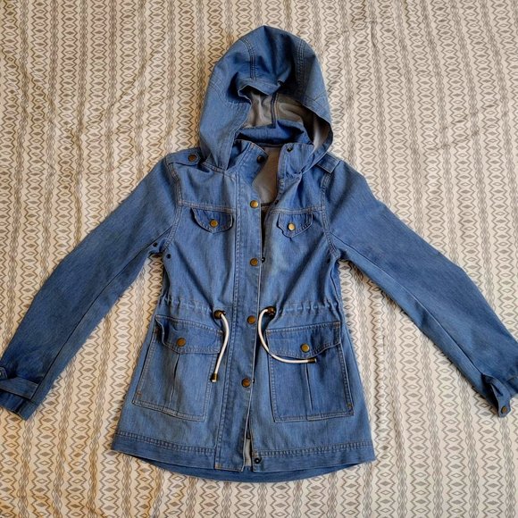 mia melon light blue hooded jacket.  Size XS. - Picture 1 of 6